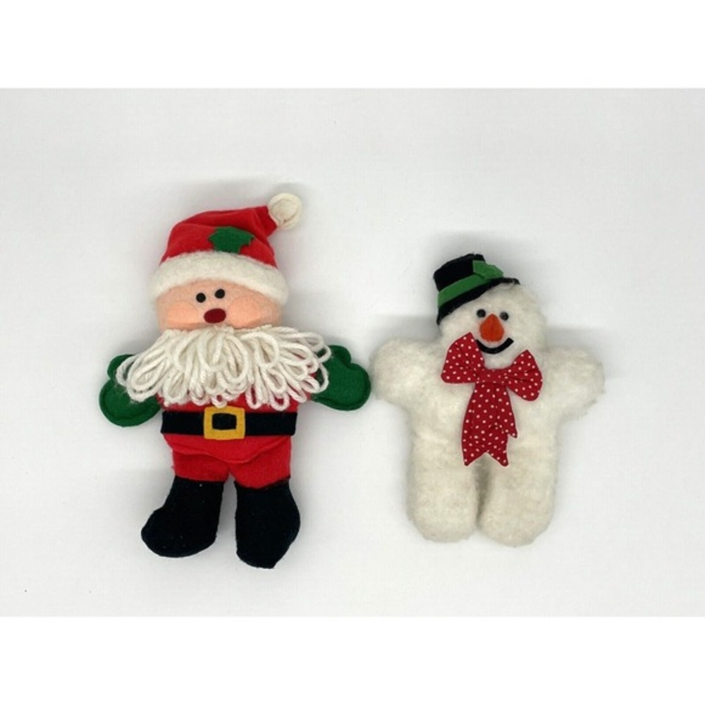 Vintage 1982 Hallmark‎ Santa Bean Bag Plush Snowman Finger Puppet Christmas Lot